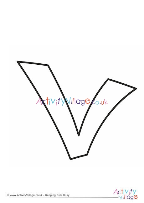 Letter Template Lower Case V Quirky