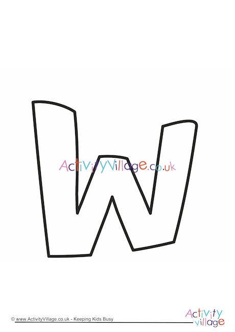 Letter Template Lower Case W Quirky