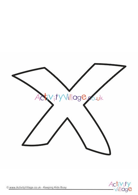 Letter Template Lower Case X Quirky