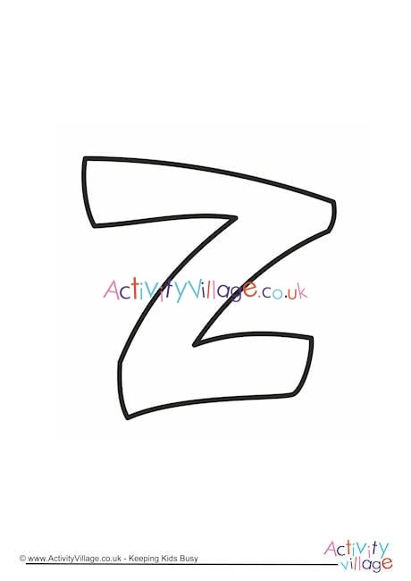 Letter Template Lower Case Z Quirky