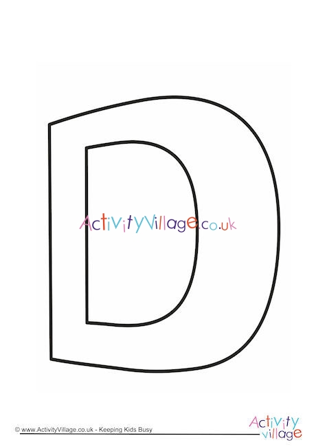 Letter Template Upper Case D Quirky