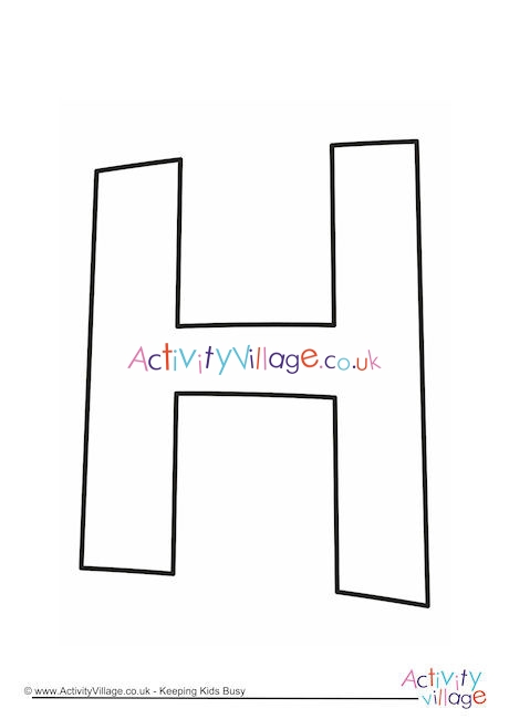 Letter Template Upper Case H Quirky