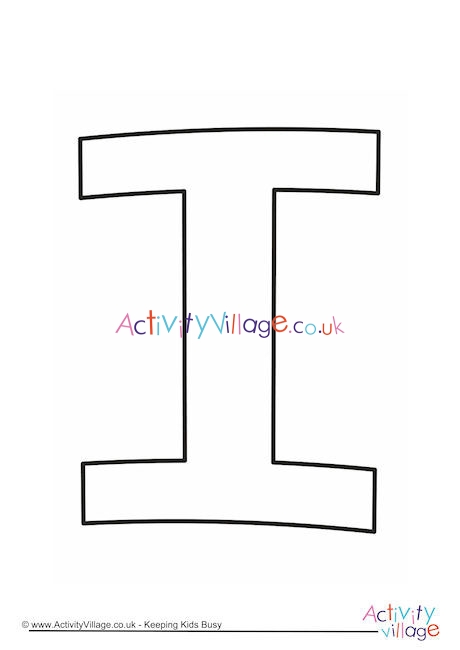 Letter Template Upper Case I Quirky