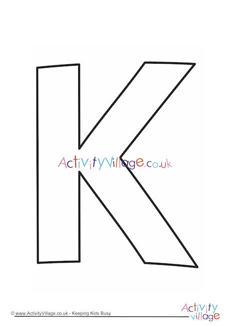 Letter Template Upper Case K Quirky