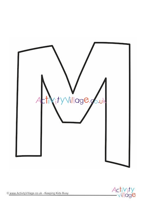Letter Template Upper Case M Quirky