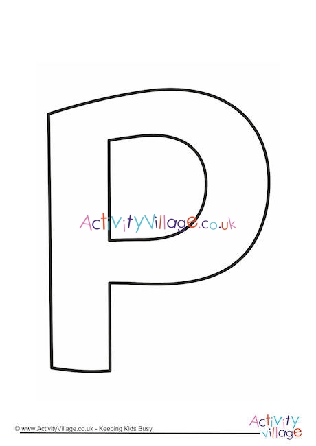 Letter Template Upper Case P Quirky