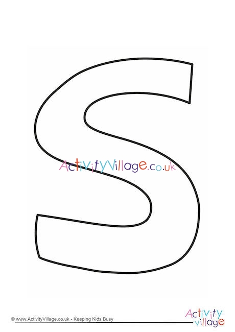 Letter Template Upper Case S Quirky