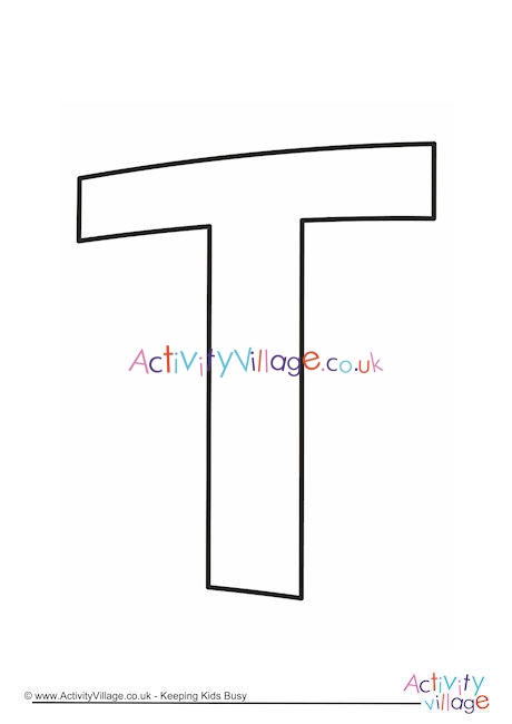 Letter Template Upper Case T Quirky