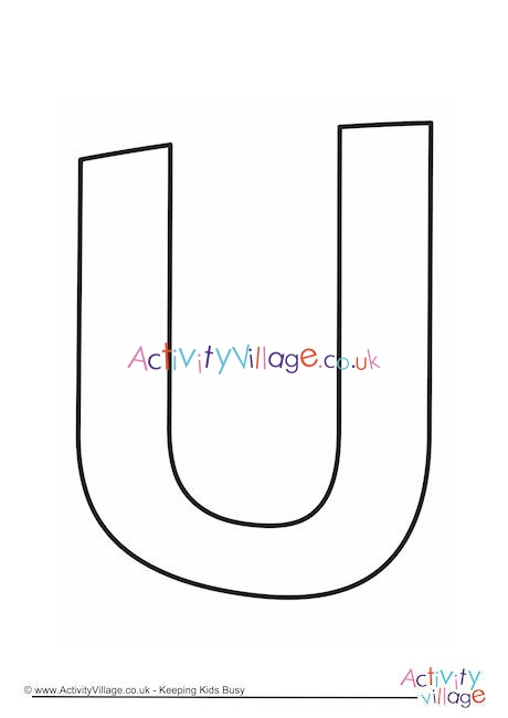 Letter Template Upper Case U Quirky