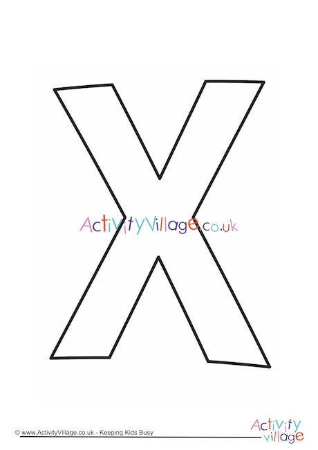 Letter Template Upper Case X Quirky