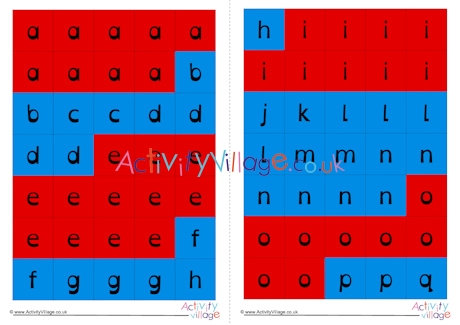 Letter tiles dyslexic font colour lower case