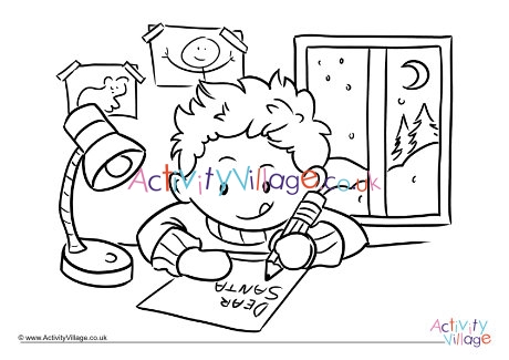Letter To Santa Colouring Page