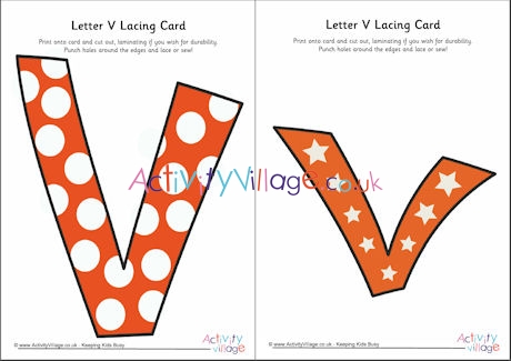 Letter V lacing card 
