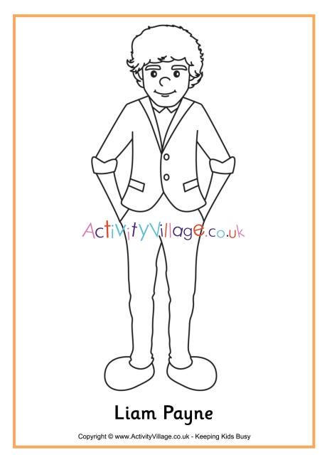 Liam Payne colouring page