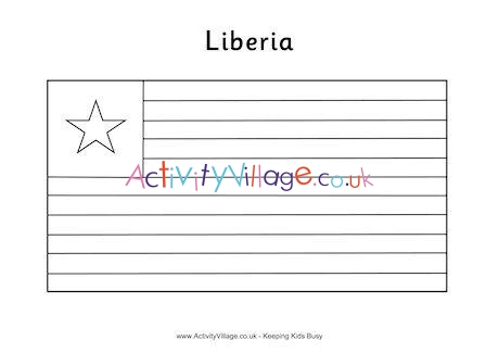 Liberia Flag Colouring Page