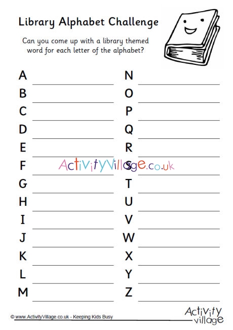 Library alphabet challenge