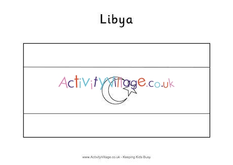 Libya Flag Colouring Page