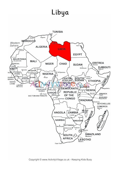 Libya on Map of Africa