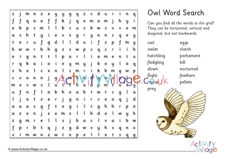 Owl word search
