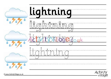 Lightning Handwriting Worksheet