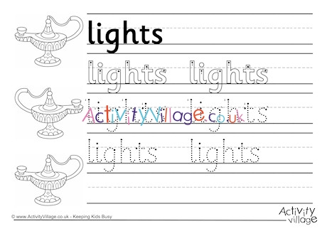 Lights Handwriting Worksheet 2