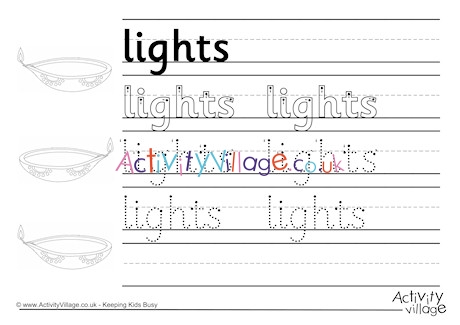 Lights Handwriting Worksheet