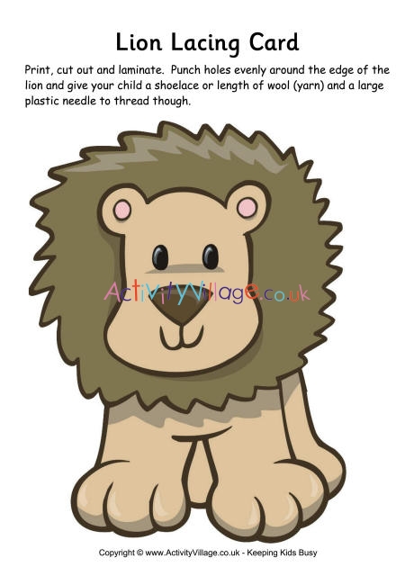 Lion lacing card