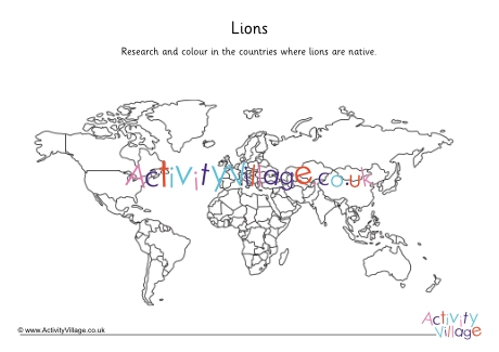 Lion Map Worksheet