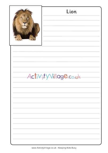 Lion Notebooking Page