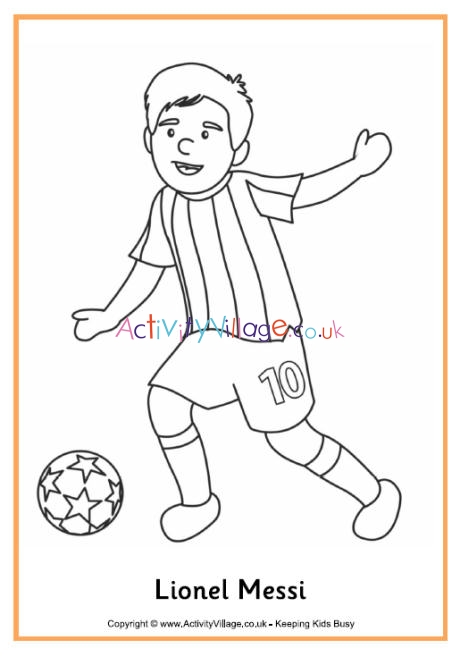Lionel Messi colouring page