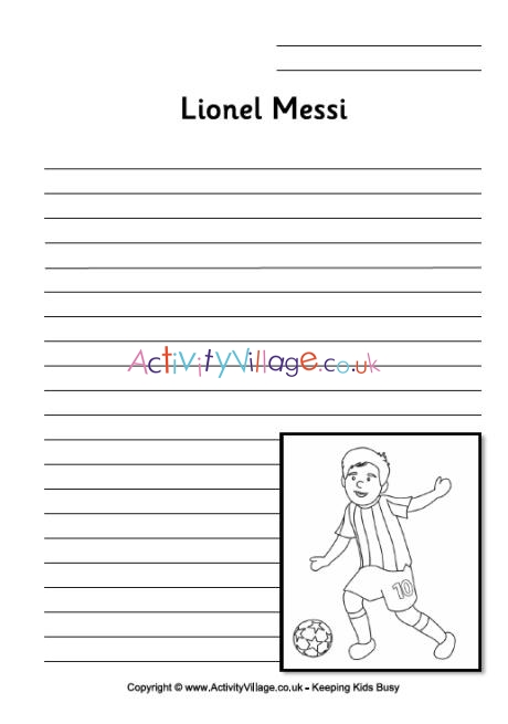 Lionel Messi writing page