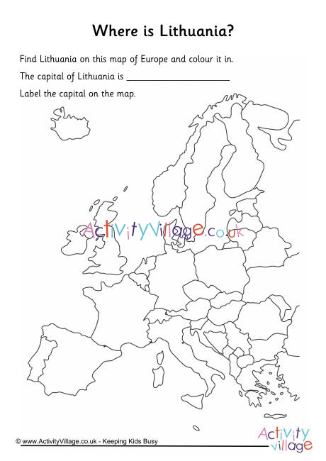 Lithuania Location Worksheet