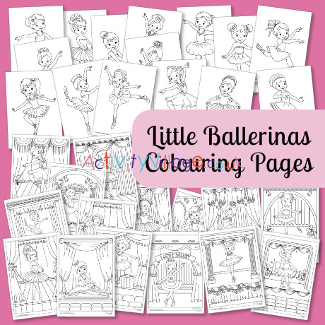 Little Ballerinas Colouring Pages