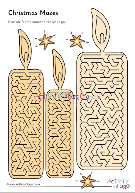Little Christmas candle mazes