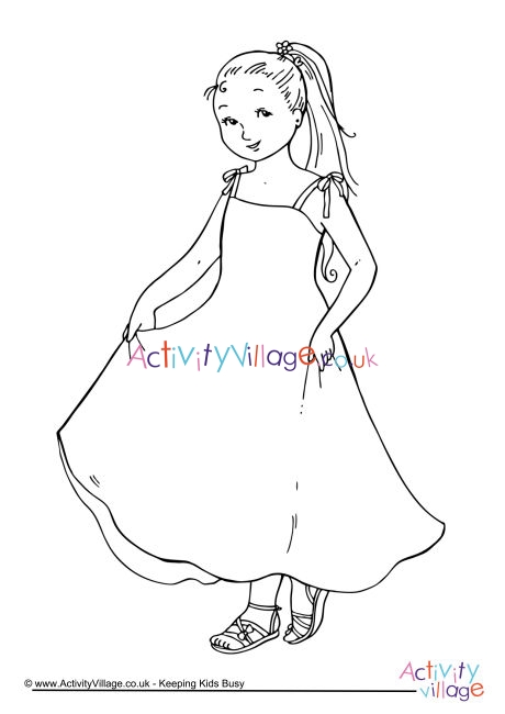 a little girl coloring pages
