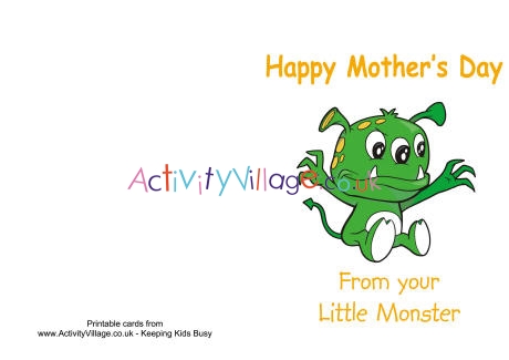 Little Monster Mothers Day card