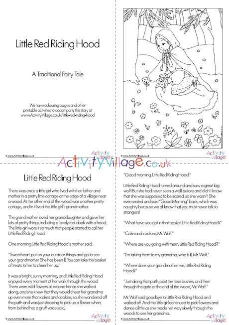 Little Red Riding Hood Story Printable