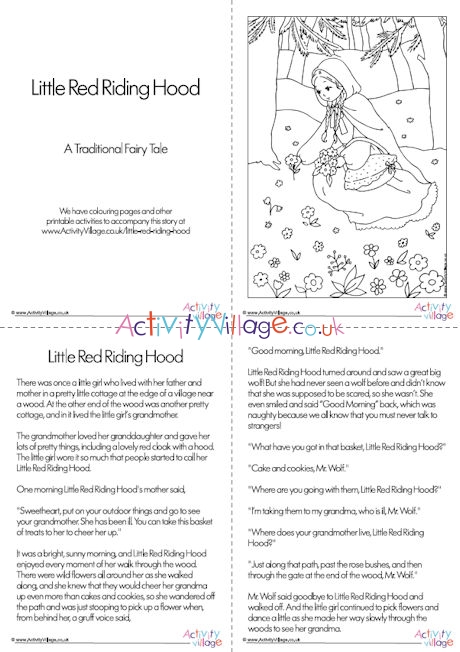 Little Red Riding Hood story printable