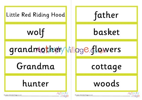 Little Red Riding Hood word cards