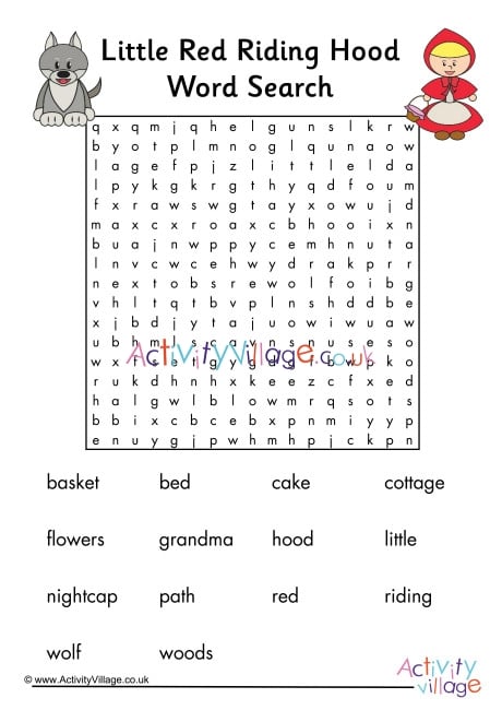 Little Red Riding Hood Word Search