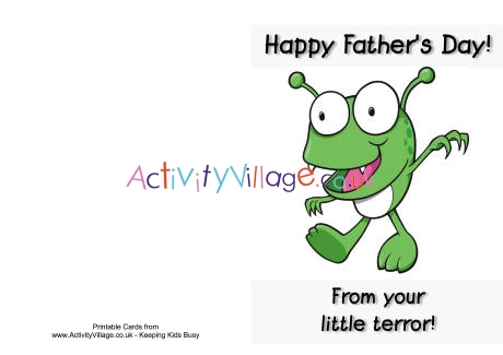 Little terror Father's Day card
