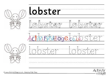 Lobster Handwriting Worksheet