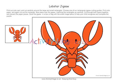 Lobster Printable Jigsaw