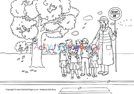 Lollipop lady colouring page