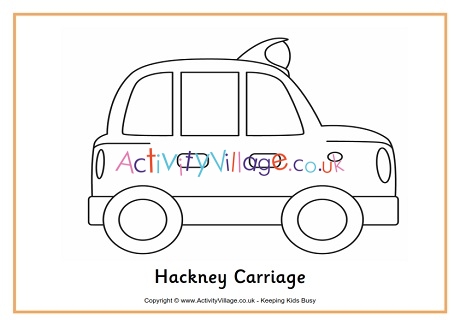 London Taxi colouring page