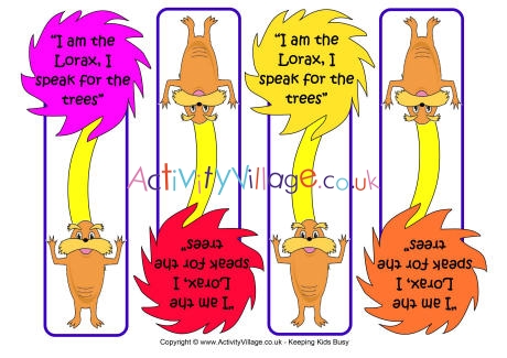 Lorax bookmarks