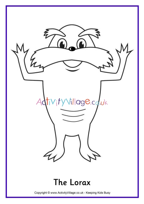 Lorax colouring page