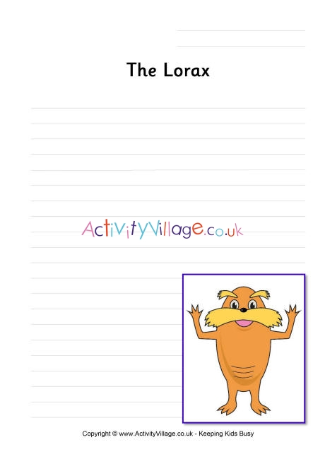 Lorax writing page 