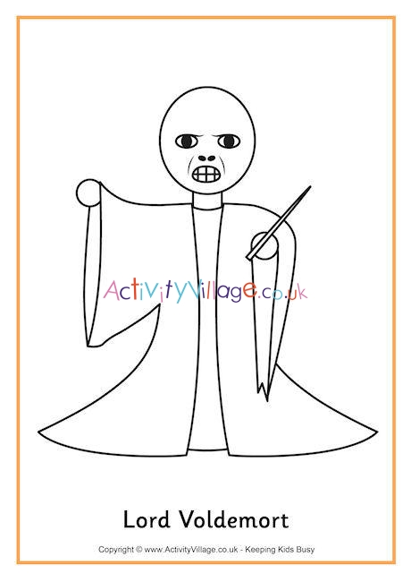 Lord Voldemort colouring page