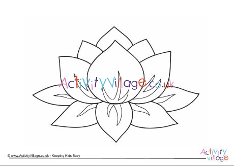Lotus flower colouring page